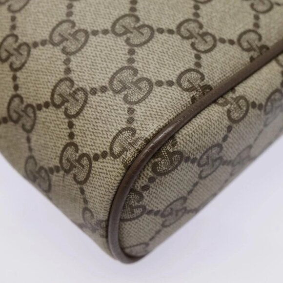 GUCCI GG Supreme Web Sherry Line Clutch Bag PVC Beige Red - Picture 15 of 16